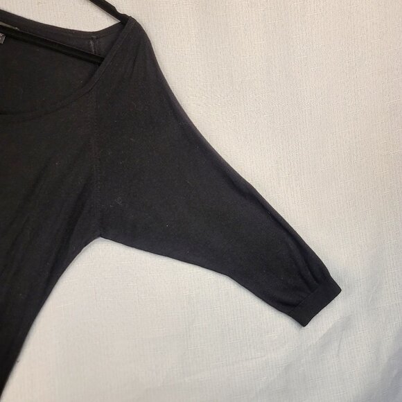 Express Black Open Shoulder Dolman Sleeve Top Medium - Picture 3 of 11